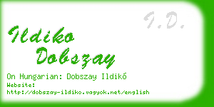 ildiko dobszay business card